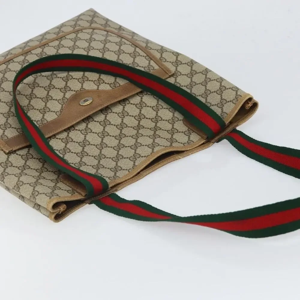 Gucci GG Supreme Web Tote Bag Beige